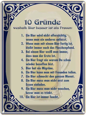 Produktbild von vianmo Blechschild 40x30 cm Alkohol Bier besser als Frauen Spruch Zitat
