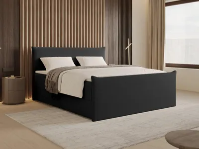 Produktbild von Chilly Möbel Design Bett Liva - Komfort Boxspringbett mit Bettkasten, Matratze und Topper 180x200 cm / Bouclé / Schwarz