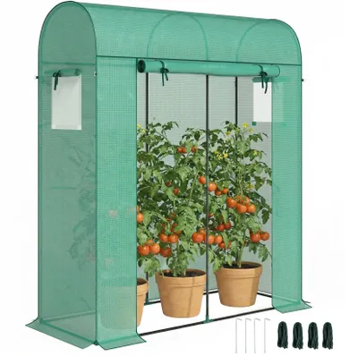 Produktbild von Gewächshaus, Tomatengewächshaus Foliengewächshaus mit Rolltor Netzfenster Bogendach 170 x 68 x 200 cm