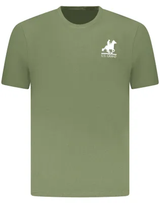 Image de T-shirt vert à manches courtes pour homme avec logo et imprimé - Col rond