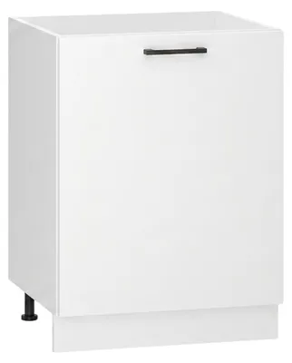 Produktbild von Küchenunterschrank 60 cm - Weiß glänzend - Universelle Frontmontage - ohne Arbeitsplatte - Unterschrank für die Spüle
