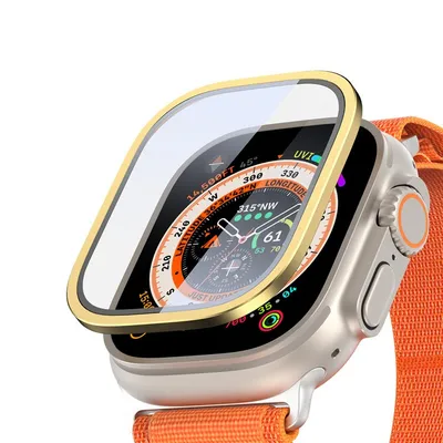 Image de Dux Ducis Flas Verre Trempé Avec Cadre En Aluminium Pour Apple Watch Ultra 49Mm - Gold