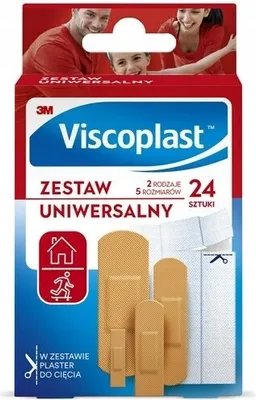 Obrázok produktu pre Plastry Viscoplast Uniwersalne 24 sztuki opatrunkowe