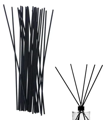 Productafbeelding van Rotanstaafjes voor kamergeur, diffuserstaafjes (30 cm x 4 mm) (zwart)