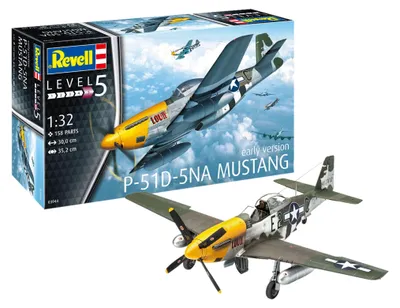 Produktbild von Revell REV-03944 03944-Modellbausatz Flugzeug 1:32-P-51D Mustang im Maßstab 1:32, Level 5, Orginalgetreue Nachbildung mit vielen Details