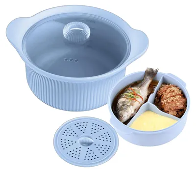 Immagine prodotto di Contenitore in silicone per la cottura a vapore di verdure, adatto al microonde