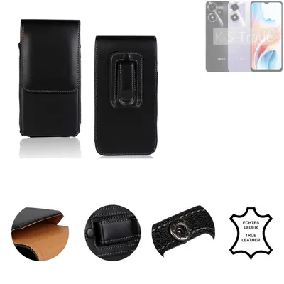 Produktbild von K-S-Trade Holster Gürteltasche Handy Hülle Schutzhülle kompatibel mit Oppo A2m Handyhülle Leder schwarz, 1x