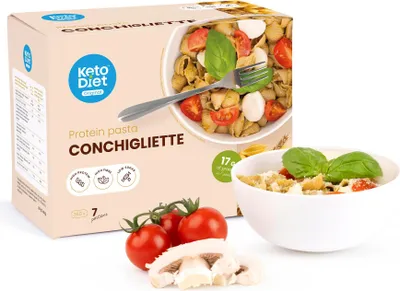 Produktbild von Protein-Pasta Conchigliette (7 Portionen) mit hohem Protein- und Ballaststoffgehalt