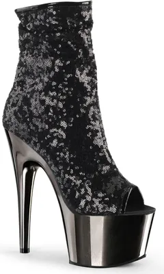 Produktbild von ADORE-1008SQ Damen Booties von Pleaser, Schwarz  , EU 40, US 10