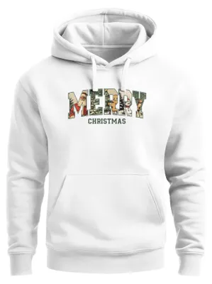 Produktbild von Hoodie Herren Weihnachtspulli Aufdruck Merry Christmas XMAS Kapuzen-Pullover Männer Fashion Streetstyle Neverless®