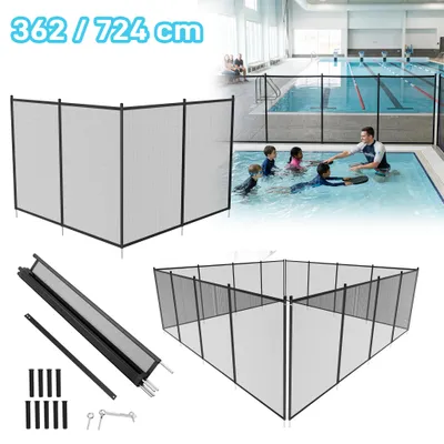 Produktbild von YRHome Poolzaun 724×136 cm 8 Paneele, Schwimmbadzaun Sicherheitszaun Poolumzäunung Schutzzaun, wetterfestes Polyester Aluminium