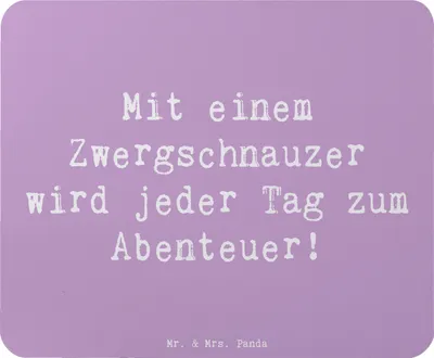 Produktbild von Mr. & Mrs. Panda Mauspad Spruch Zwergschnauzer Abenteuer - Lavendeltraum - Geschenk, Hundeliebhaber, mousematte, Morgenspaziergang, pc mausunterlage, intelligenter Hund