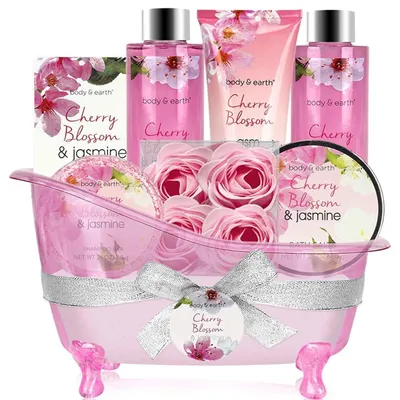 Produktbild von Geschenkset für Frauen 8-teilig mit Kirschblüten & Jasmin Duft