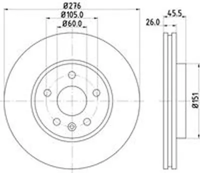 Produktbild von 2x HELLA 8DD 355 116-351 Bremsscheibe Vorderachse
