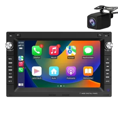 Produktbild von Mit Rückfahrkamera Radio 7 Zoll 64GB für VW Golf 4 Polo 9N 9N3 Passat B5 mit CarPlay & Android Auto Navigation & Bluetooth