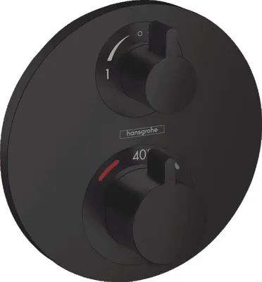 Produktbild von hansgrohe Fertigmontageset Ecostat S UP-THM, 2 Verbraucher, mattschwarz