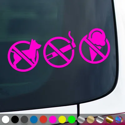 Produktbild von PantherPixel Rauchen Verboten Aufkleber Tiere Essen Trinken Hinweis Sticker Auto Geschenkidee Farbe Neon-Pink
