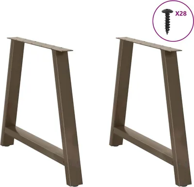 Immagine prodotto di vidaXL Gambe del tavolo da pranzo a forma di A 2 pezzi 90x(72-73) cm acciaio