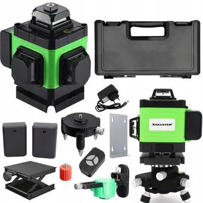 Produktbild von 4D Laser-Wasserwaage 16 Linien IP54 360°+ XXL-Set 2 Akkus, Fernbedienung, Koffer
