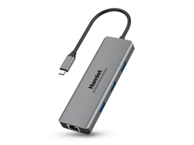 Immagine prodotto di Hamlet HDKC-PD200 replicatore di porte e docking station per laptop Cablato USB 3.2 Gen 1 (3.1 Gen 1) Type-C Grigio