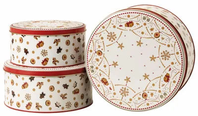 3er-Set Keksdosen aus Blech, Weihnachtsdeko, 17-22 cm