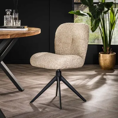 Produktbild von Hoyz-Kollektion – Stuhl Comfort drehbar. 2 Stück – Bouclé-Sandfarbe