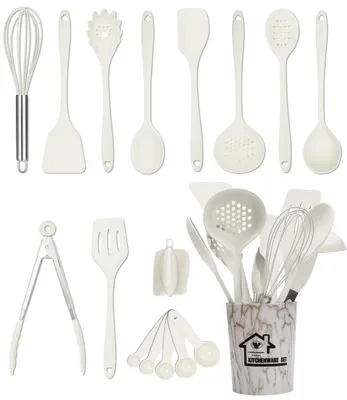 Immagine prodotto di Set di 18 utensili da cucina in silicone - Resistenti al calore e lavabili in lavastoviglie