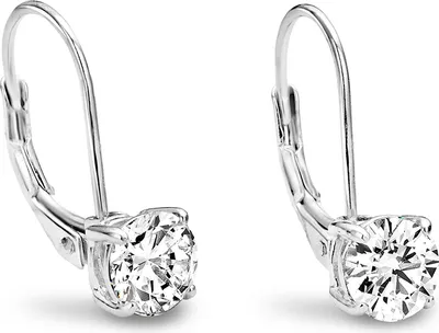 Produktbild von New Bling 9NB-0052 Zilveren oorhangers - zirkonia rond 6 mm - zilverkleurig