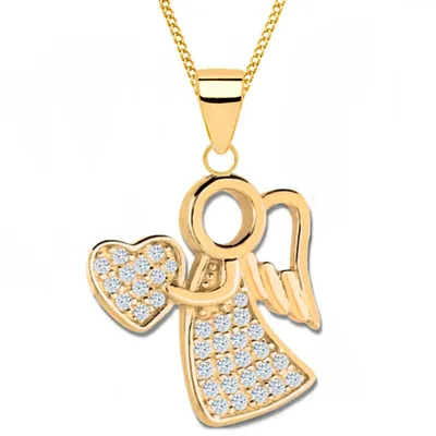 Produktbild von Engel Halskette in Gold Himmlischer Begleiter für Damen I 45cm