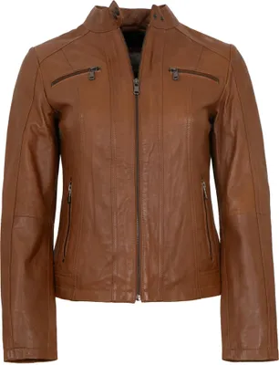 Produktbild von 7eleven - Damen Lederjacke Lammnappa cognac Größe 42
