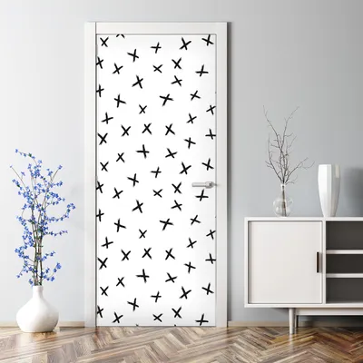 Produktbild von Dekorative Türaufkleber selbstklebend Klebefolie Dekorfolie Türtapete Diamanten und Punkte 70 x 200 cm