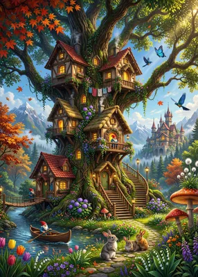 Produktbild von Puzzle für Erwachsene, 1000 Teile, "Zwergenparadies"
