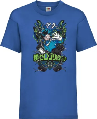 Zdjęcie produktu dla Koszulka Dziecięca Japan Animation Manga Anime Comics My Hero Anime Academia Izuku Midoriya Var-001, 12-13 Jahr - 152 / Niebieski