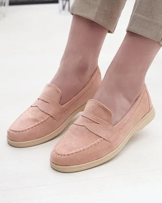 Produktbild von Damen Mokassins aus Öko-Wildleder in rosa Daffer- Footwear, Größe 36