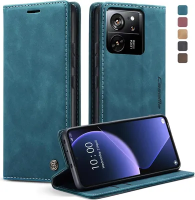 Obrázok produktu pre Xiaomi 13T Pro Mobile Case Kožené puzdro Blue Green Magnet Stand Function