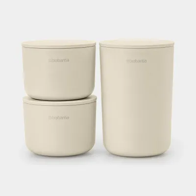 Zdjęcie produktu dla Brabantia - Zestaw 3 pojemników łazienkowych Soft Beige