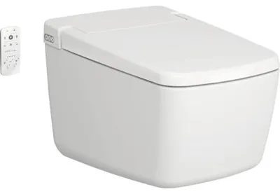 Produktbild von VitrA Dusch-WC Set V-Care Prime Tiefspüler spülrandlos weiß glänzend mit VitrA Hygiene und VitrA Clean Beschichtung mit