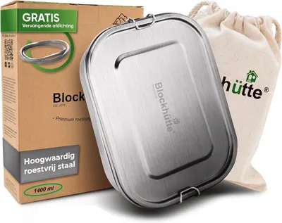 Obrázok produktu pre Desiatový box 1400 ml, nehrdzavejúca oceľ, s priehradkami, nepretekavý, do práce