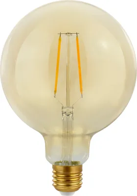 Image de LED Filament Globe G125 2W = 25W E27 clair Gold Retro Shine blanc chaud 2700K