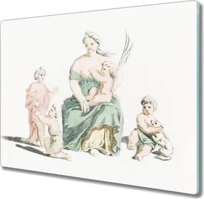 Produktbild von Coloray Kochplattenabdeckung Herdabdeckplatte 60x52 cm Hackbrett Schneidebrett Küchenbrett - Frauen Kinder