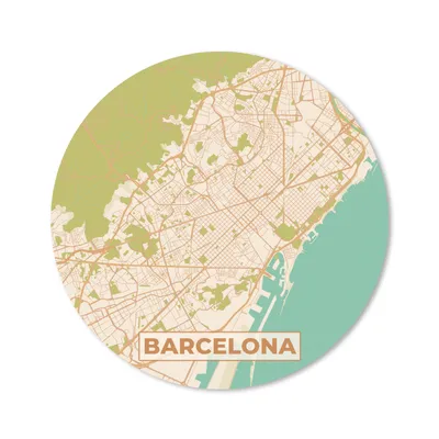 Produktbild von MuchoWow® Mauspad Mousepad Karte - Barcelona - Stadtplan - Vintage 20x20 cm - Mousepads - Maus Mat - Pad - Mausunterlage - Schreibtischmatte