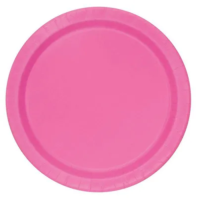 Produktbild von 20 kleine pinke runde Teller, 17,78 cm Durchmesser