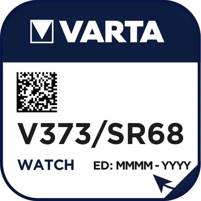 Produktbild von Varta V373, Siler-Oxid (S), 1,55 V, 23 mAh, Silber, 9,5 mm, 9,5 mm