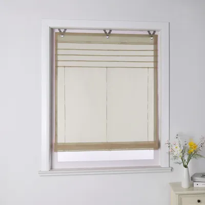 Uni Voile Raffrollo Weiß 80x155 Cm - Zierfalten Design Mit Schlaufen