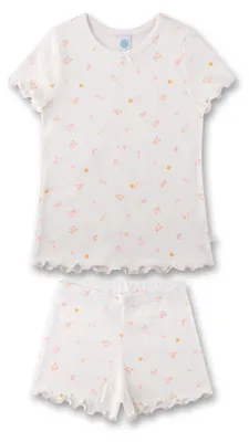 Produktbild von Sanetta Mädchen-Schlafanzug kurz off-white Blumen 98