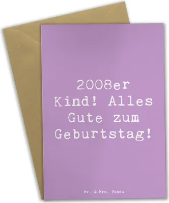 Produktbild von Mr. & Mrs. Panda babykarte Spruch 2008 Geburtstag - Lavendeltraum - Geschenk, dankeskarten, einladungskarten, weihnachtskarten, osterkarte, Glückwunsch, Grußkarte, feiern