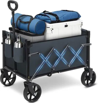 Produktbild von Famanu Faltbare Bollerwagen 70 l, 80 kg, mit verstellbarem Griff und Bremse
