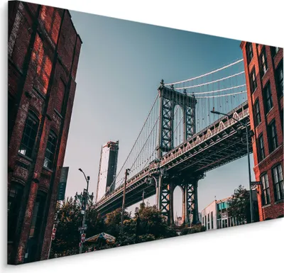 Produktbild von Fabelhafte Canvas LEINWAND BILDER 70x50 cm XXL Kunstdruck Manhattan Bridge New York