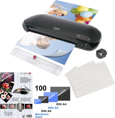 Produktbild von OLYMPIA A 230 Plus 4-in-1 Premium Laminierset mit Trimmer, Eckenrunder, bis DIN A4, 100 gemischte Folien