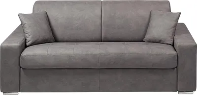 Produktbild von 2-Sitzer-Sofa mit Express-Klappmechanismus aus EMIR-Stoff - Farbe: grau - Liegefläche: 120 cm - Matratze 14 cm